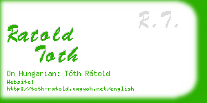 ratold toth business card